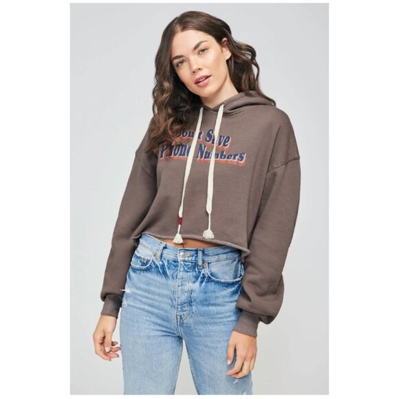 Wildfox NWT Women's Falcon (Brown) WHO DIS HARLEY Hoodie Sweatshirt, Size Large - Picture 3 of 6